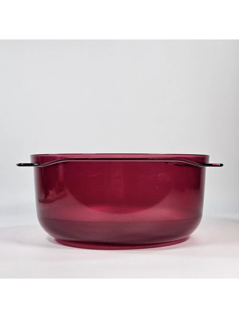 Tupperware Microwave Casserole Dish Cranberry Red Translucent Round Cooker 9in